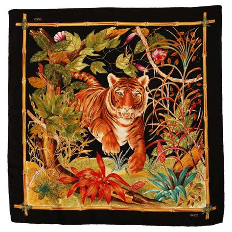 gucci tiger silk|original Gucci silk scarf.